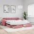 Sofá cama nido con cajones terciopelo rosa 100x200