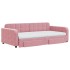 Sofá cama nido con cajones terciopelo rosa 100x200