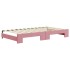 Sofá cama nido con cajones terciopelo rosa 100x200