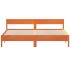 Cama sin colchón madera maciza de pino marrón cera 200x200