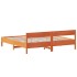 Cama sin colchón madera maciza de pino marrón cera 200x200