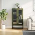 Aparador de acero verde oliva 68x39x123