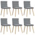 Sillas de comedor 6 unidades de tela gris