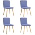Sillas de comedor 4 uds tela azul