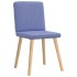 Sillas de comedor 4 uds tela azul