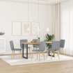 Sillas de comedor 6 unidades de tela gris claro