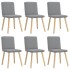Sillas de comedor 6 unidades de tela gris