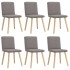 Sillas de comedor 6 unidades de tela gris