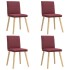 Sillas de comedor 4 unidades tela rojo