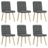 Sillas de comedor 6 unidades tela gris