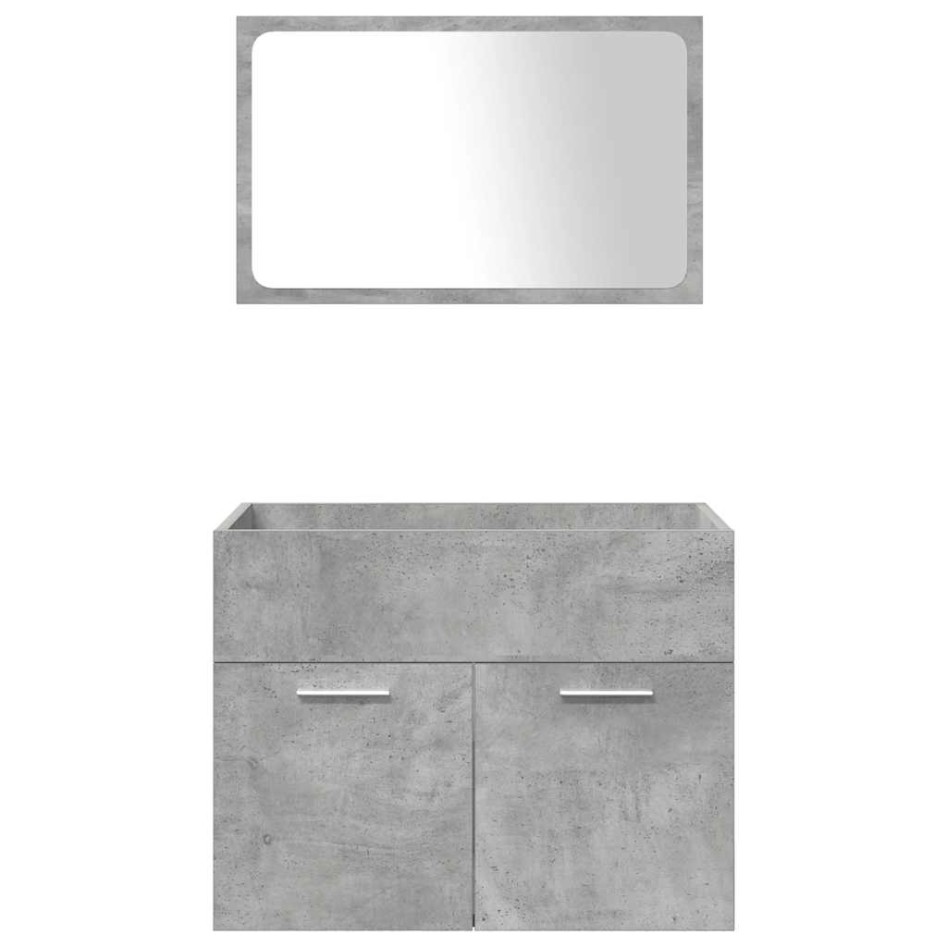Juego muebles de baño 4 pzas madera contrachapada gris