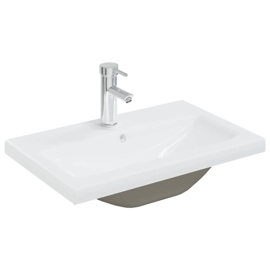 Juego muebles de baño 4 pzas madera contrachapada gris