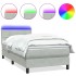 Cama box spring con colchón terciopelo gris claro 90x220