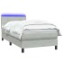 Cama box spring con colchón terciopelo gris claro 90x220