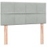Cama box spring con colchón terciopelo gris claro 90x220
