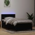 Cama box spring con colchón terciopelo negro 90x220