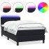 Cama box spring con colchón terciopelo negro 90x220