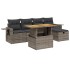 Set de muebles de jardín 6 pzas y cojines ratán sintético