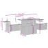 Set de muebles de jardín 6 pzas y cojines ratán sintético