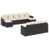 Set de sofás de jardín 10 pzas cojines ratán sintético