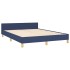 Estructura de cama con cabecero sin colchón tela azul