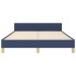 Estructura de cama con cabecero sin colchón tela azul
