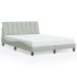 Estructura cama con luces LED terciopelo gris claro 120x200