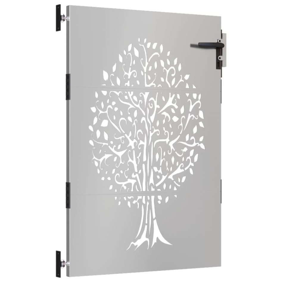 Puerta de jardín acero corten diseño árbol 85x125