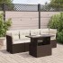 Set comedor de jardín 5 piezas y cojines ratán sintético