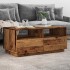 Mesa de centro con luces LED madera envejecida 90x49x40