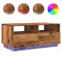 Mesa de centro con luces LED madera envejecida 90x49x40