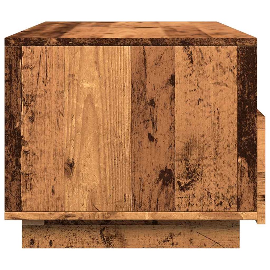 Mesa de centro con luces LED madera envejecida 90x49x40