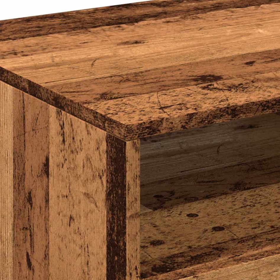 Mesa de centro con luces LED madera envejecida 90x49x40