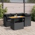 Set de muebles de jardín 5 pzas y cojines ratán sintético
