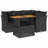 Set de muebles de jardín 5 pzas y cojines ratán sintético
