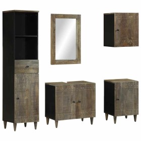 Conjunto de muebles de baño 5 piezas madera maciza de