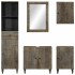 Conjunto de muebles de baño 5 piezas madera maciza de