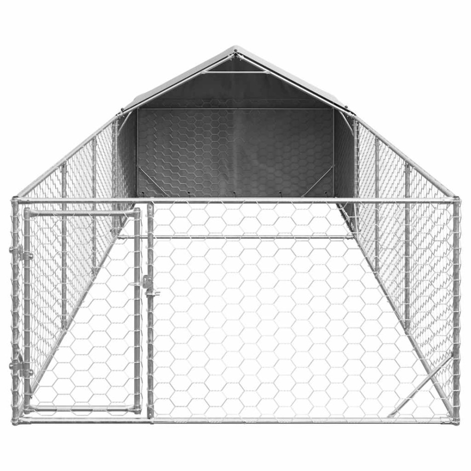 Caseta perros exterior con corral 7x2x1,5 m acero