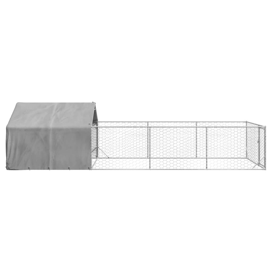 Caseta perros exterior con corral 7x2x1,5 m acero