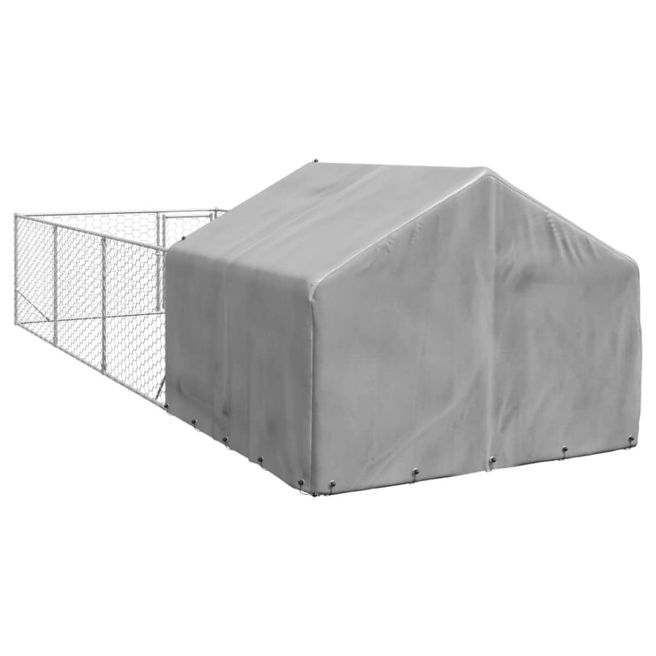 Caseta perros exterior con corral 7x2x1,5 m acero