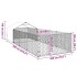 Caseta perros exterior con corral 7x2x1,5 m acero