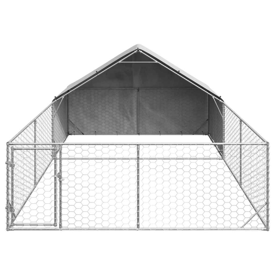 Caseta perros exterior con corral 6x3x1,9 m acero