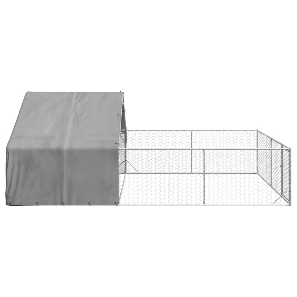 Caseta perros exterior con corral 6x3x1,9 m acero