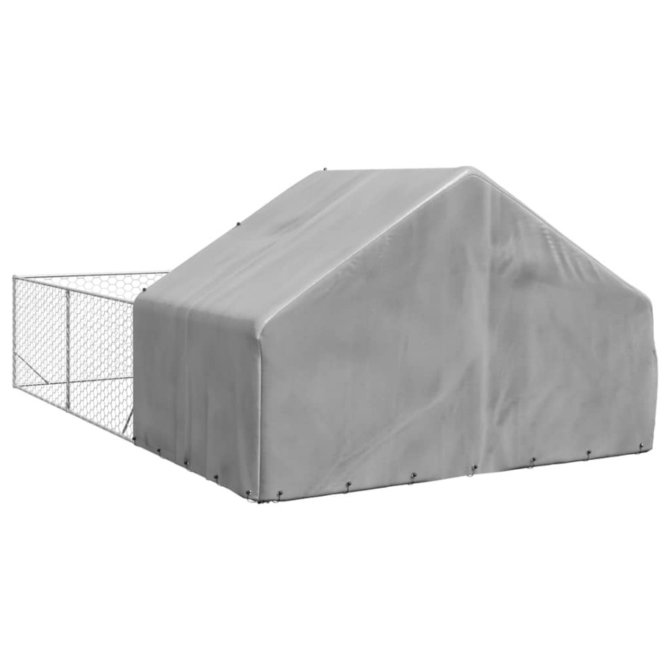 Caseta perros exterior con corral 6x3x1,9 m acero