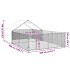 Caseta perros exterior con corral 6x3x1,9 m acero