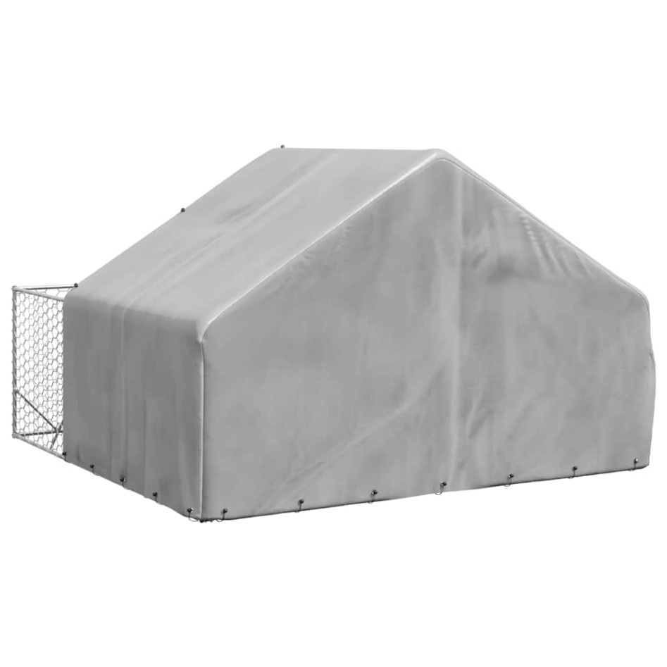 Caseta perros exterior con corral 3x3x1,9 m acero