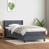 Cama box spring con colchón terciopelo gris oscuro 80x220
