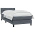 Cama box spring con colchón terciopelo gris oscuro 80x220