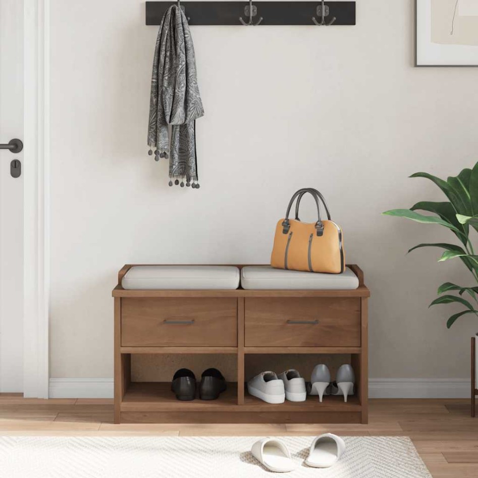 Banco de recibidor SANDNES madera maciza de pino 87x40x50