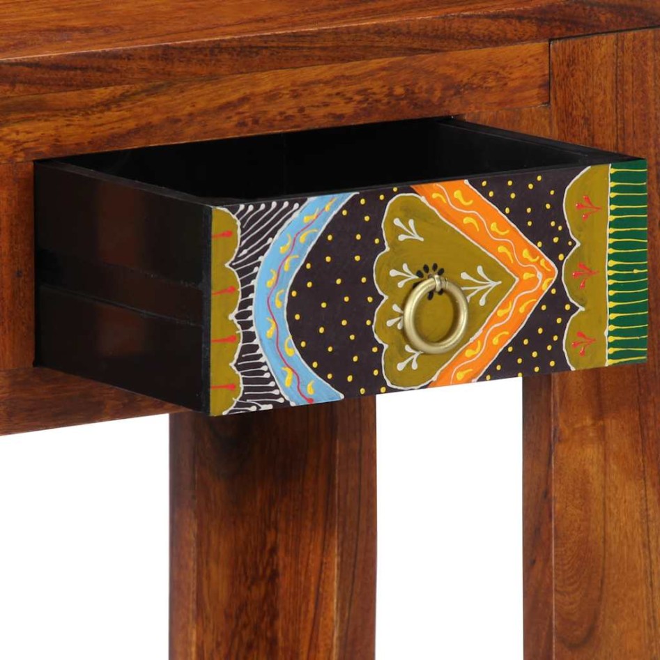 Mesa consola madera maciza de acacia 80x35x75